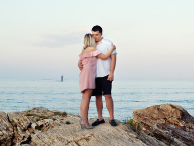 Engagement photography at Fort Williams in Cape Elizabeth, Maine