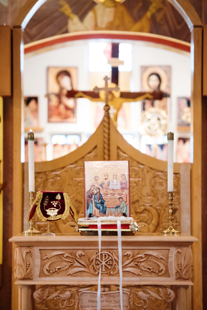 A Maine wedding with a ceremony at St Nicolas Greek Orthodox Church in Portsmouth New Hampshire