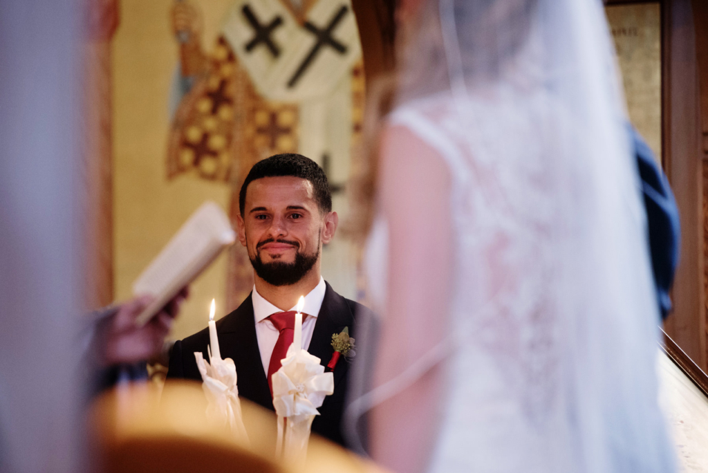 A Maine wedding with a ceremony at St Nicolas Greek Orthodox Church in Portsmouth New Hampshire