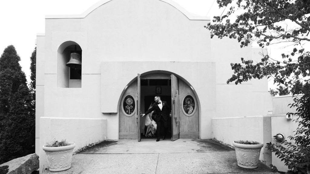 A Maine wedding with a ceremony at St Nicolas Greek Orthodox Church in Portsmouth New Hampshire