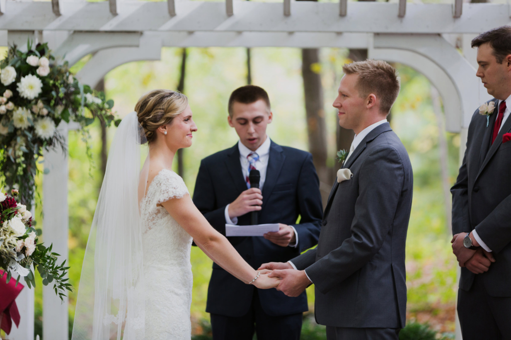 During their ceremony at The Barn on Walnut Hill