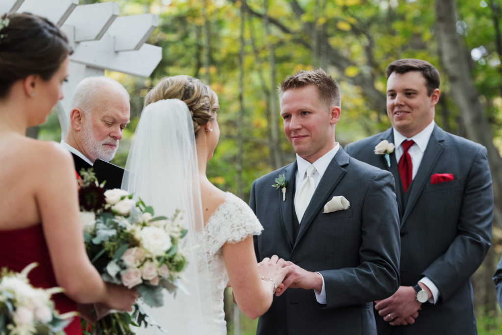 During their ceremony at The Barn on Walnut Hill