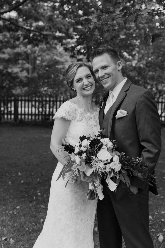 Five minutes after they were married at The Barn on Walnut Hill