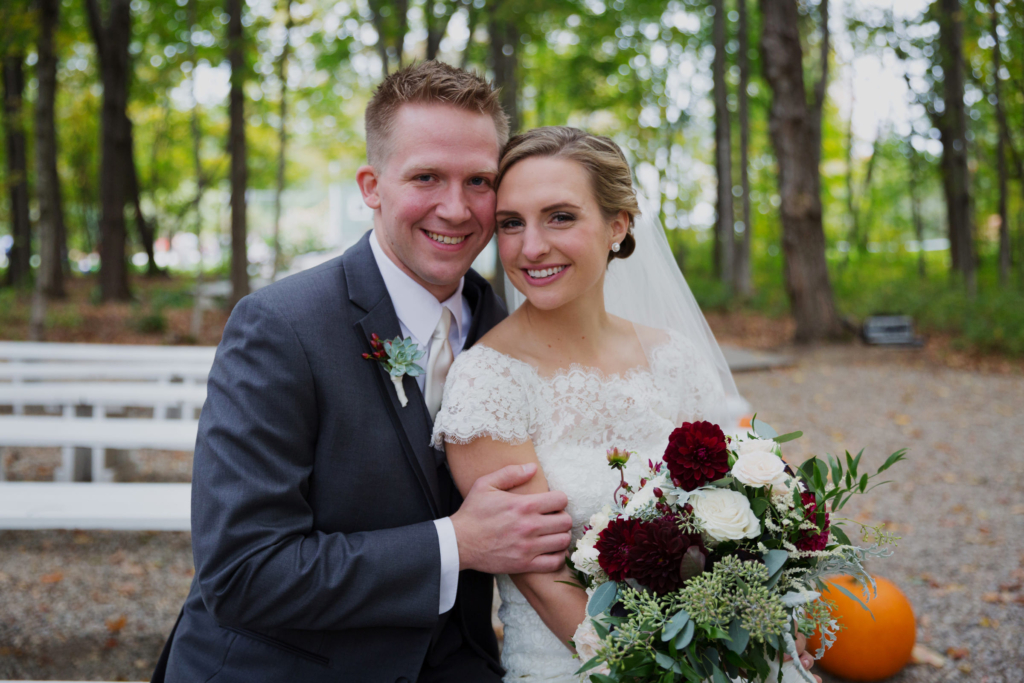 Ed and Jennifer where they were wed at the Barn at Walnut Hill