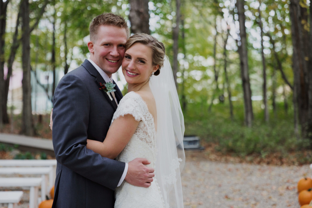 Ed and Jennifer where they were wed at the Barn at Walnut Hill