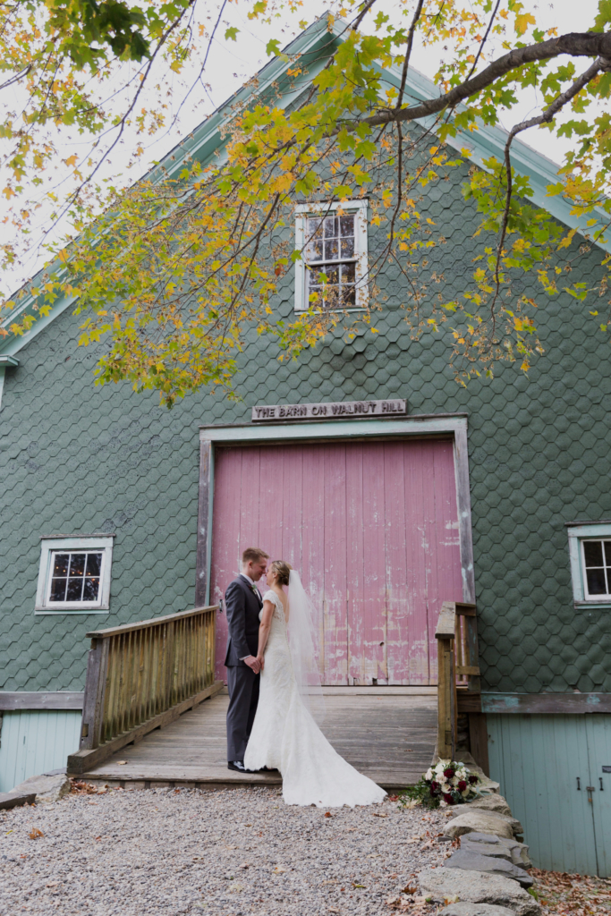 Portraits on their wedding day at The Barn on Walnut Hill