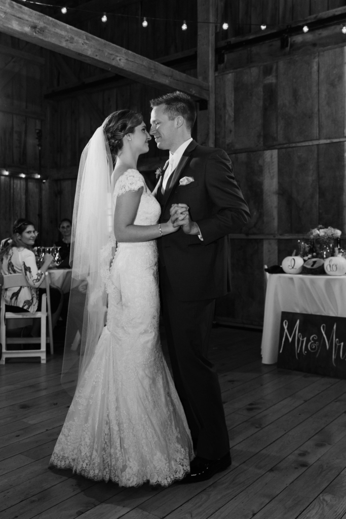 Ed and Jennifer's first dance at The Barn on Walnut Hill