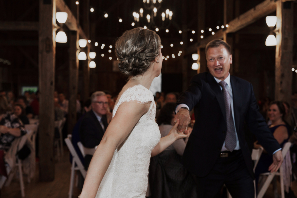 Jennifer and her dad at The Barn on Walnut Hill