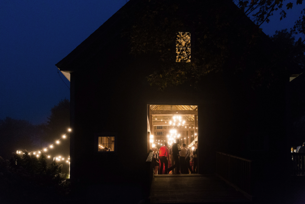 The Barn on Walnut Hill at night