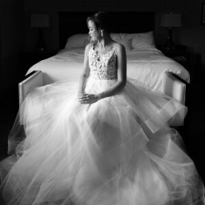 Mindy, of a Mix of Min, just before her father saw her at her Portland Maine wedding
