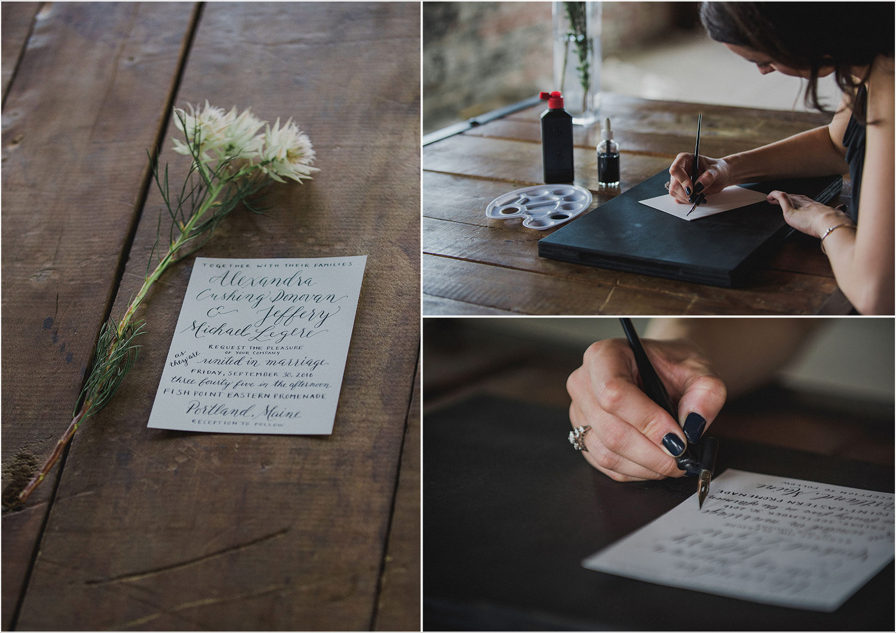 Wedding Calligraphy with Alex Mae Designs by Peter Greeno